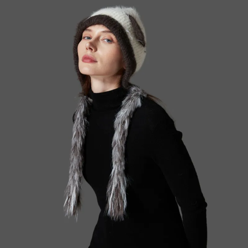 Cat Ears Mink Wool Ear-Protection Knitted Hat — Cozy Animal Ear Beanie made by Zulily