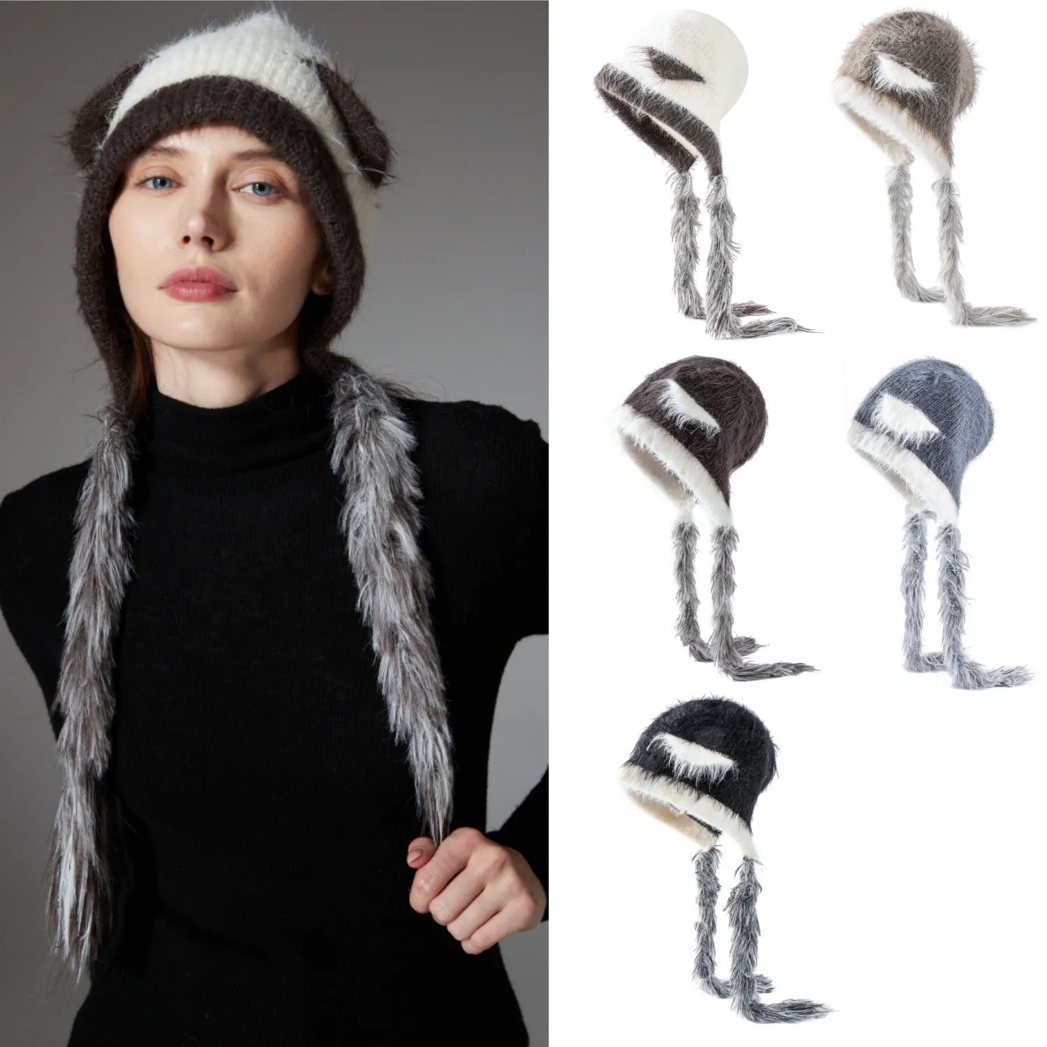 Cat Ears Mink Wool Ear-Protection Knitted Hat — Cozy Animal Ear Beanie sold by Zulily product image thumbnail 5