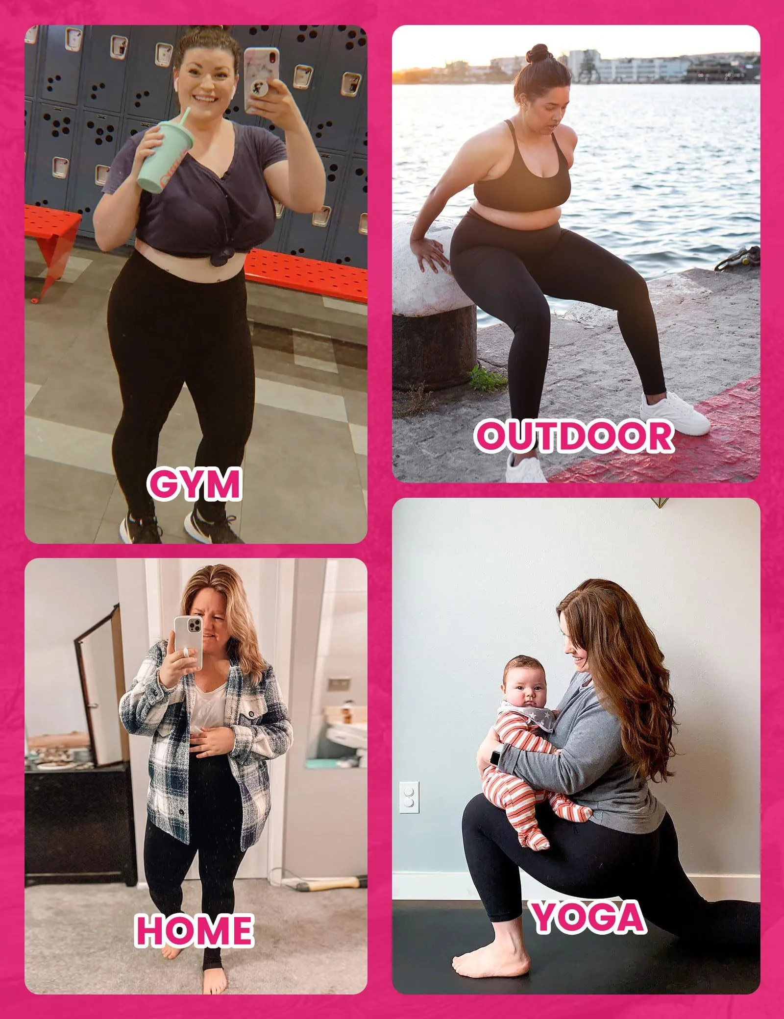 Cropped High-Waisted Yoga Pants with Diagonal Pockets sold by Zulily product image thumbnail 3