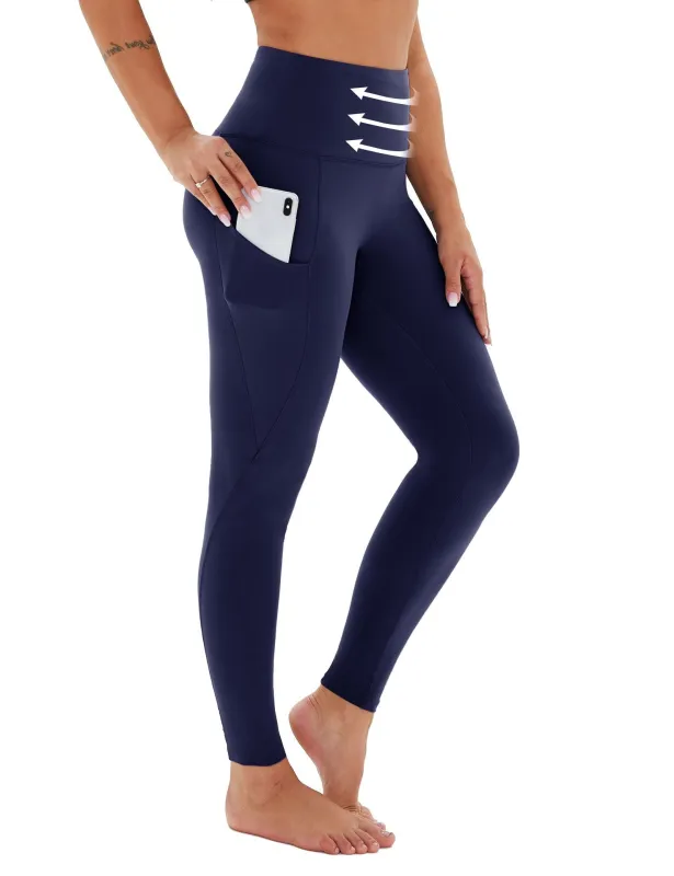 Cropped High-Waisted Yoga Pants with Diagonal Pockets made by Zulily