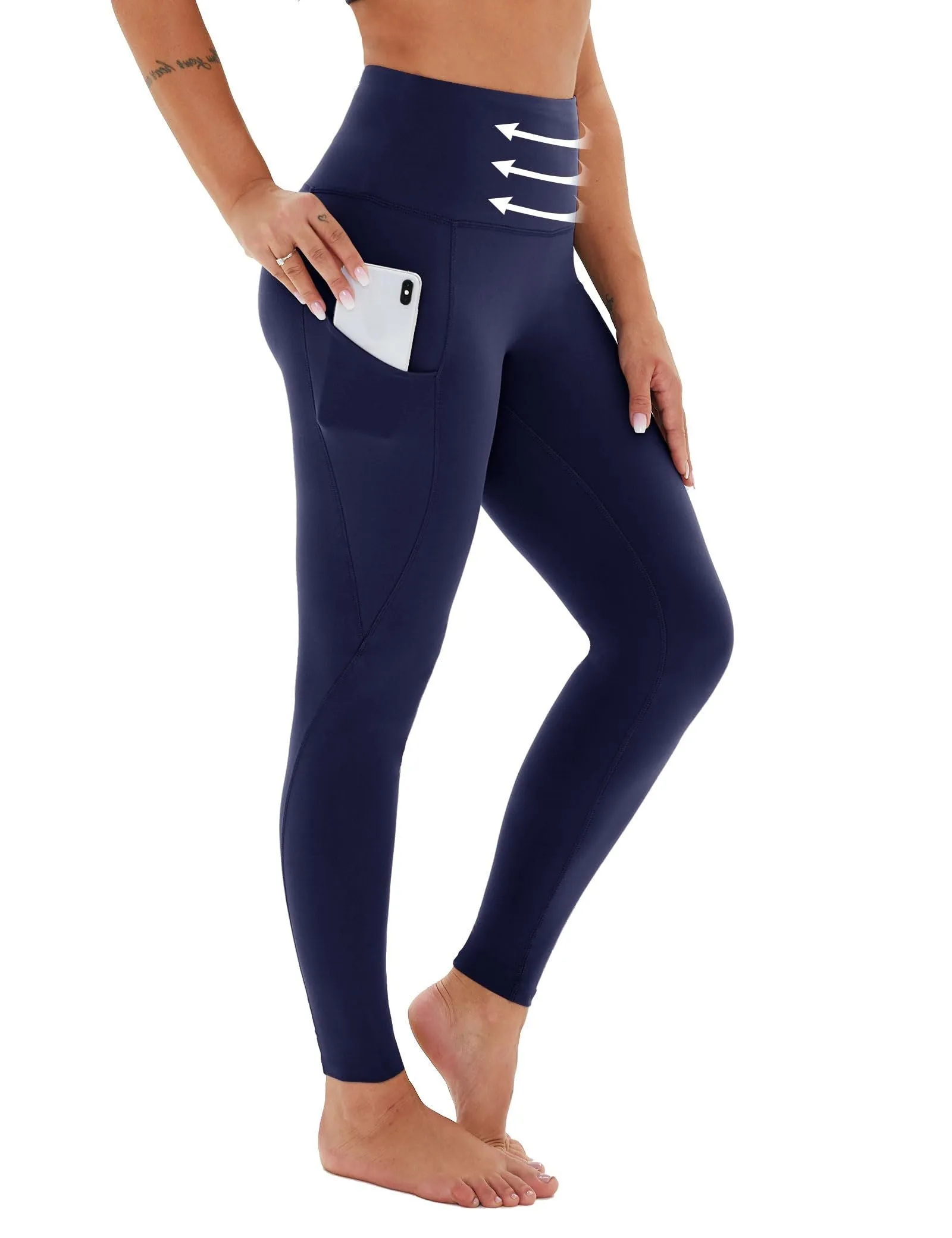 Cropped High-Waisted Yoga Pants with Diagonal Pockets sold by Zulily