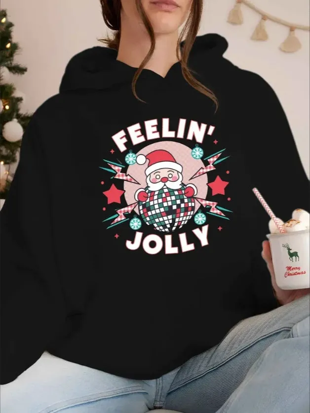 Santa Claus Print Hoodie – Women’s Christmas Pullover sold by Zulily product image thumbnail 5