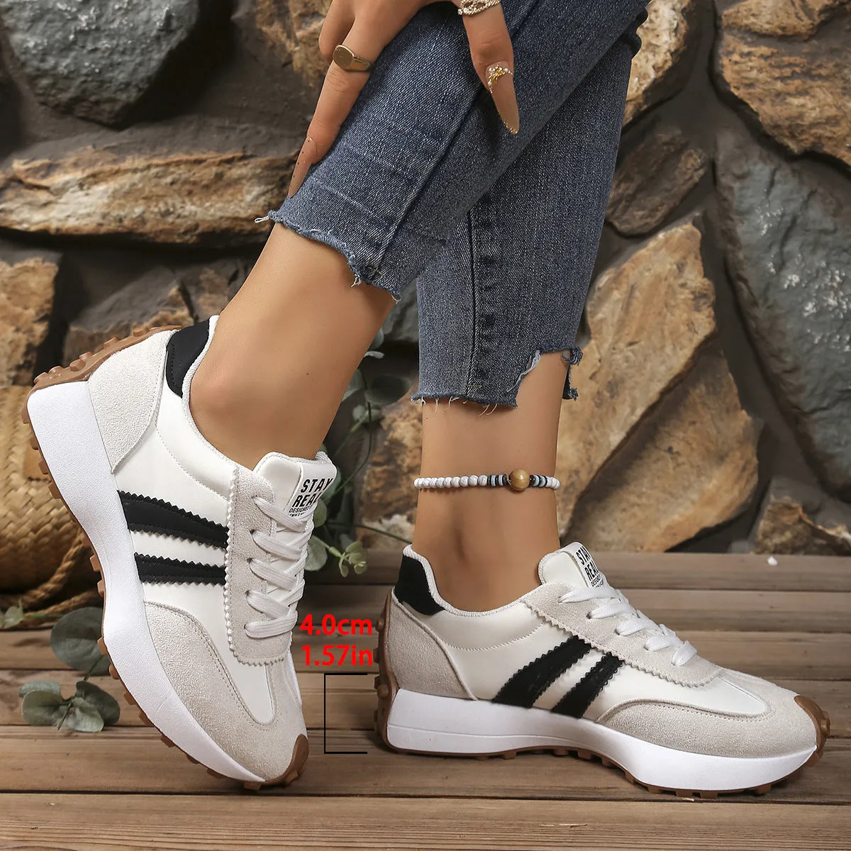 Chunky Thick-Sole Breathable Sneakers for women sold by Zulily product image thumbnail 3