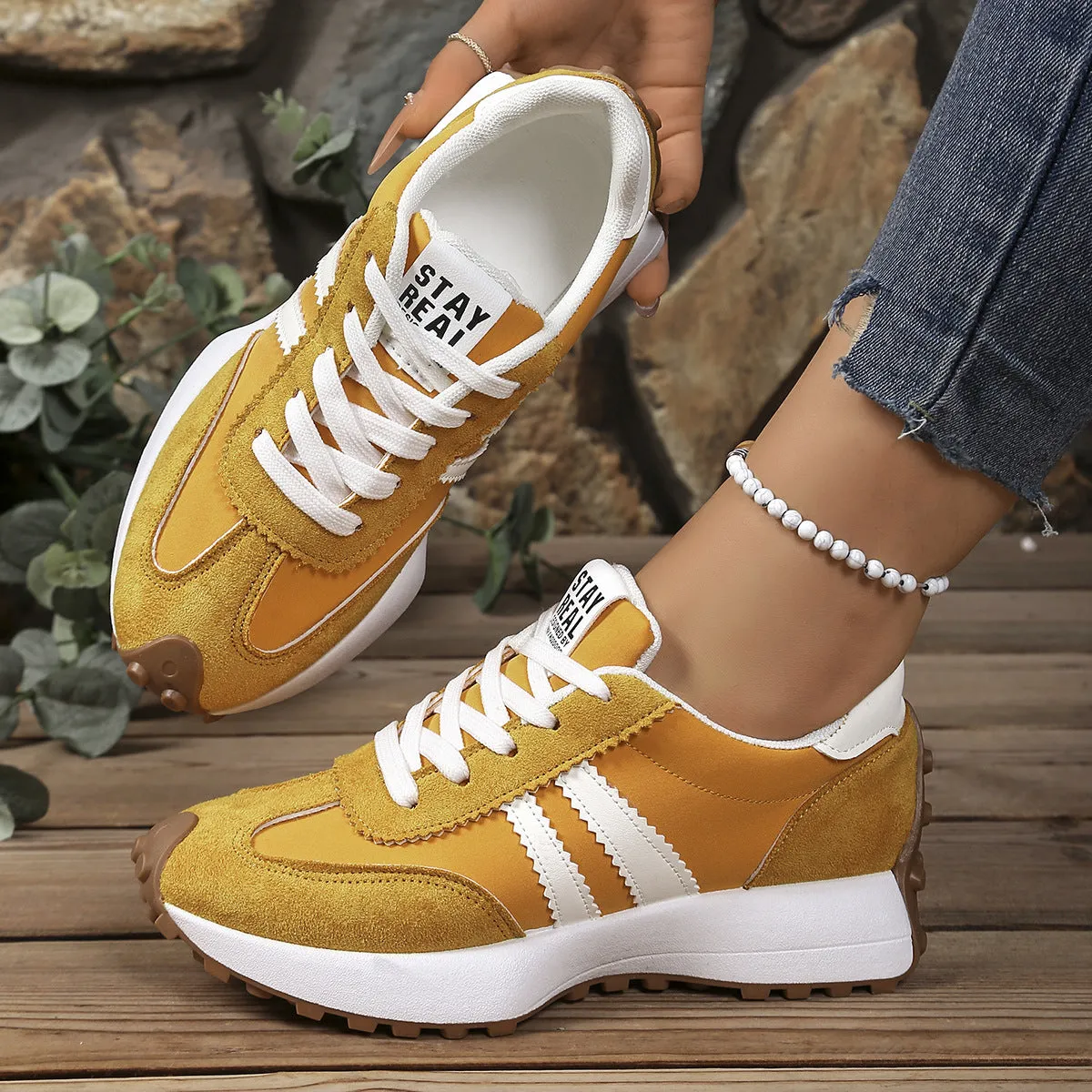 Chunky Thick-Sole Breathable Sneakers for women sold by Zulily product image thumbnail 2