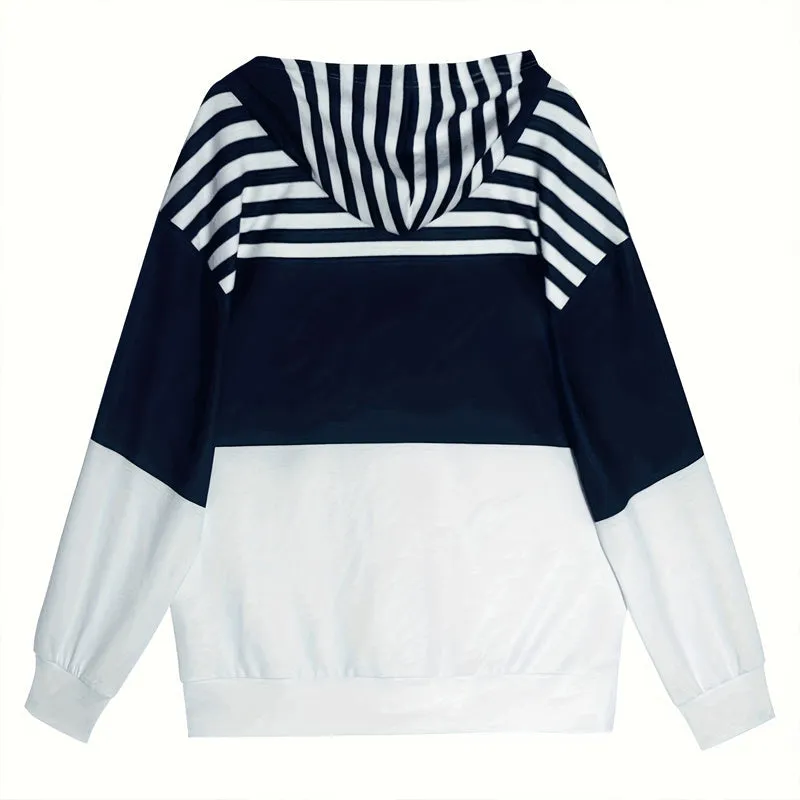 Plus Size Color Block Hoodie – Women’s Casual Zip Sweatshirt sold by Zulily product image thumbnail 3