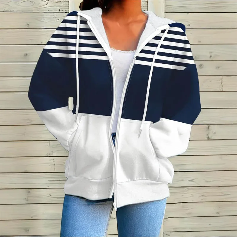 Plus Size Color Block Hoodie – Women’s Casual Zip Sweatshirt sold by Zulily product image thumbnail 5