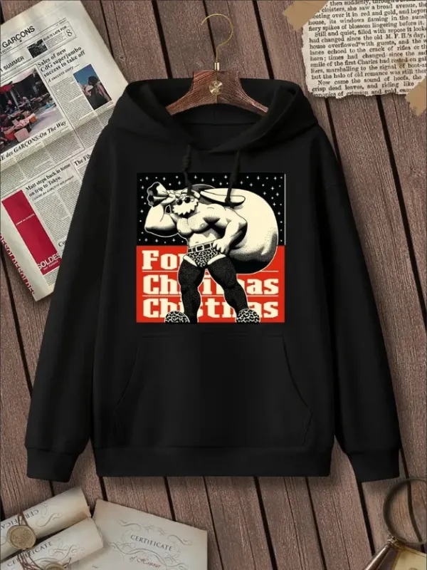 Christmas Santa Claus Hoodie – Kawaii Graffiti Snow Print Sweatshirt made by Zulily