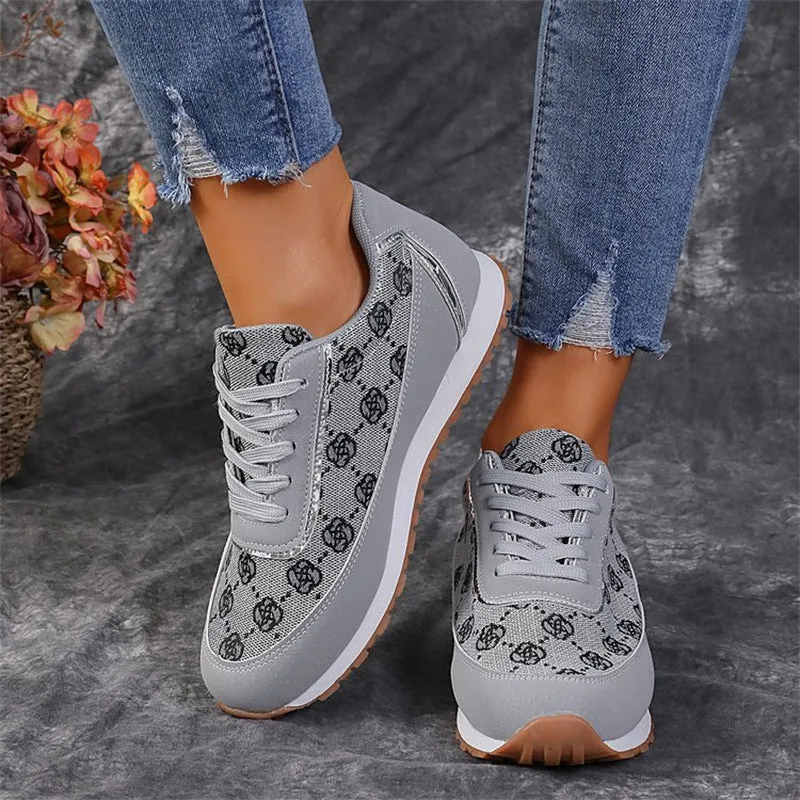 Floral Print Lace-Up Sneakers – Comfortable Canvas Shoes sold by Zulily product image thumbnail 2
