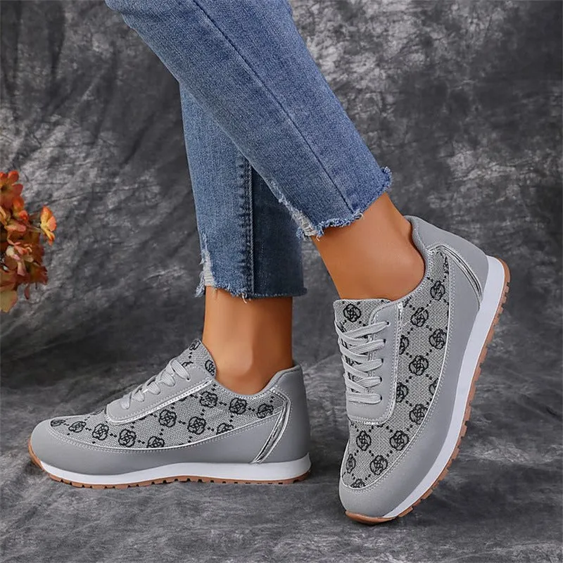 Floral Print Lace-Up Sneakers – Comfortable Canvas Shoes sold by Zulily product image thumbnail 4