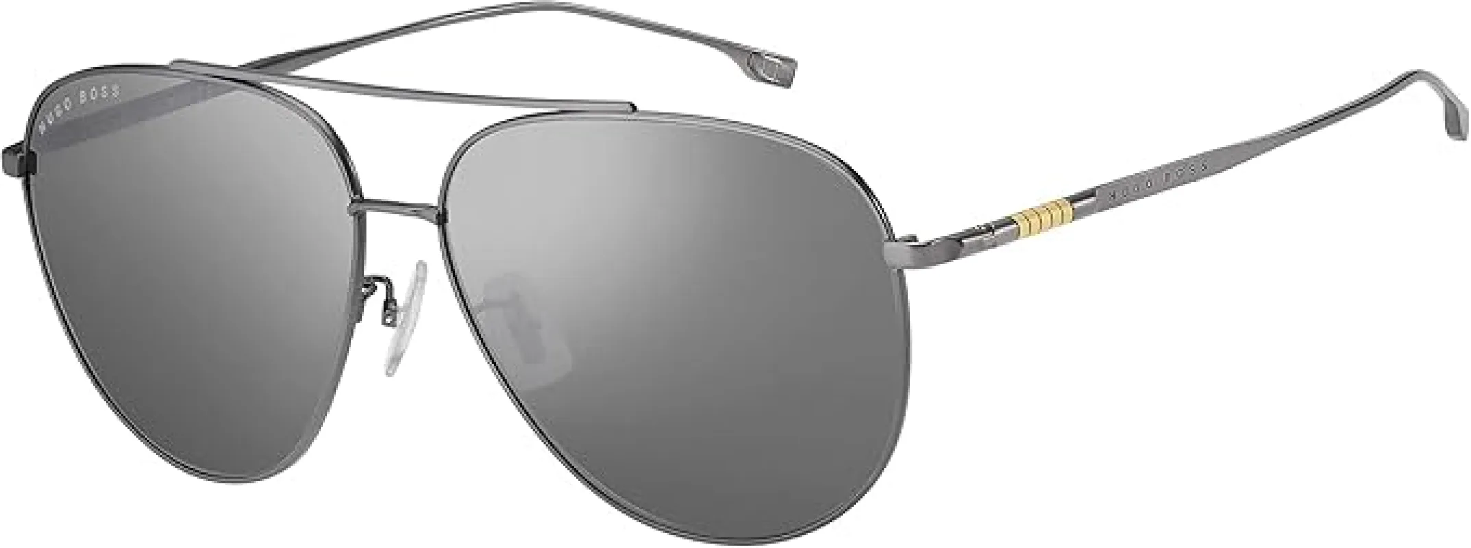 Boss By Hugo Boss Unisex Ruthenium/Grey Aviator Sunglasses made by Zulily