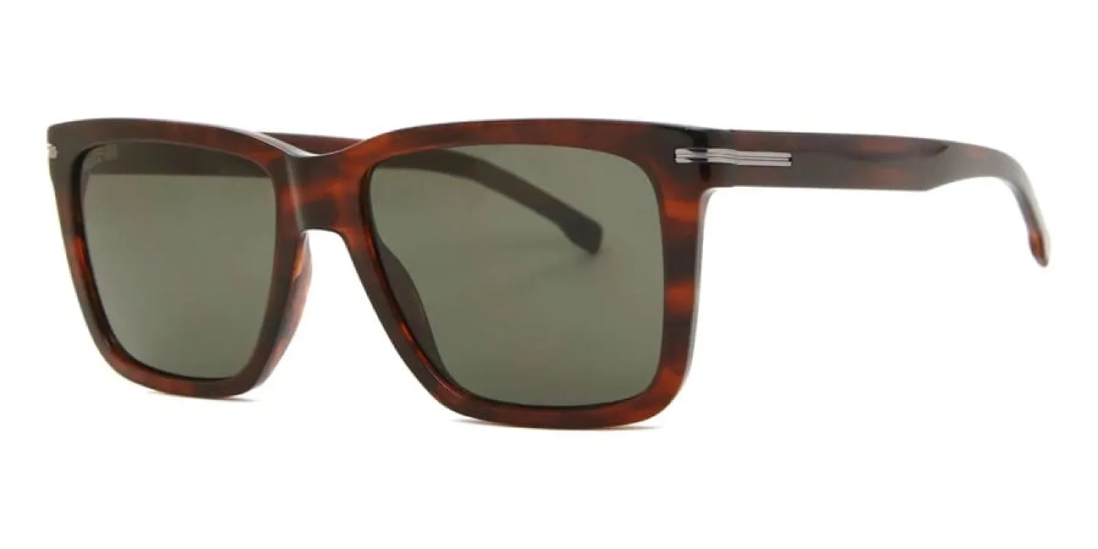 Boss By Hugo Boss Unisex Brown Havana Rectangular Sunglasses made by Zulily
