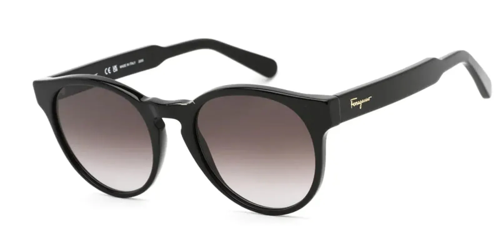Salvatore Ferragamo Black Round Grey Gradient Sunglasses sold by Zulily