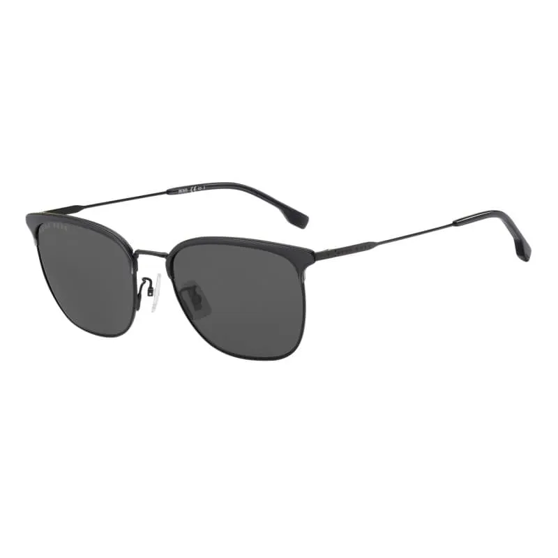 Boss By Hugo Boss Unisex Black/Grey Square Designer Sunglasses made by Zulily