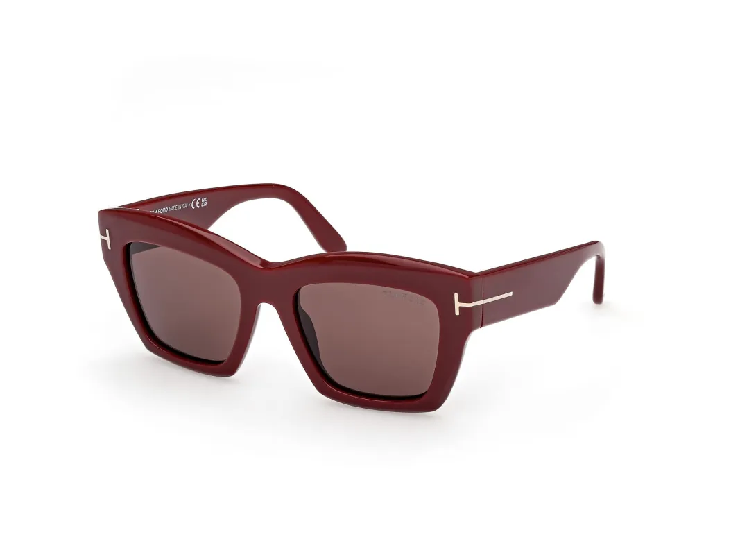 Tom Ford Luna Shiny Bordeaux Brown Sunglasses made by Zulily