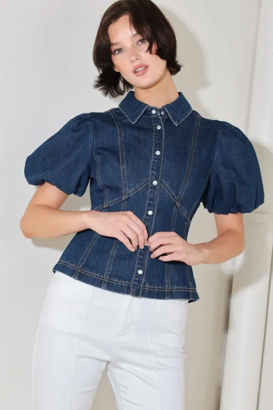 COOL FEMME DENIM TOP made by Flying Tomato