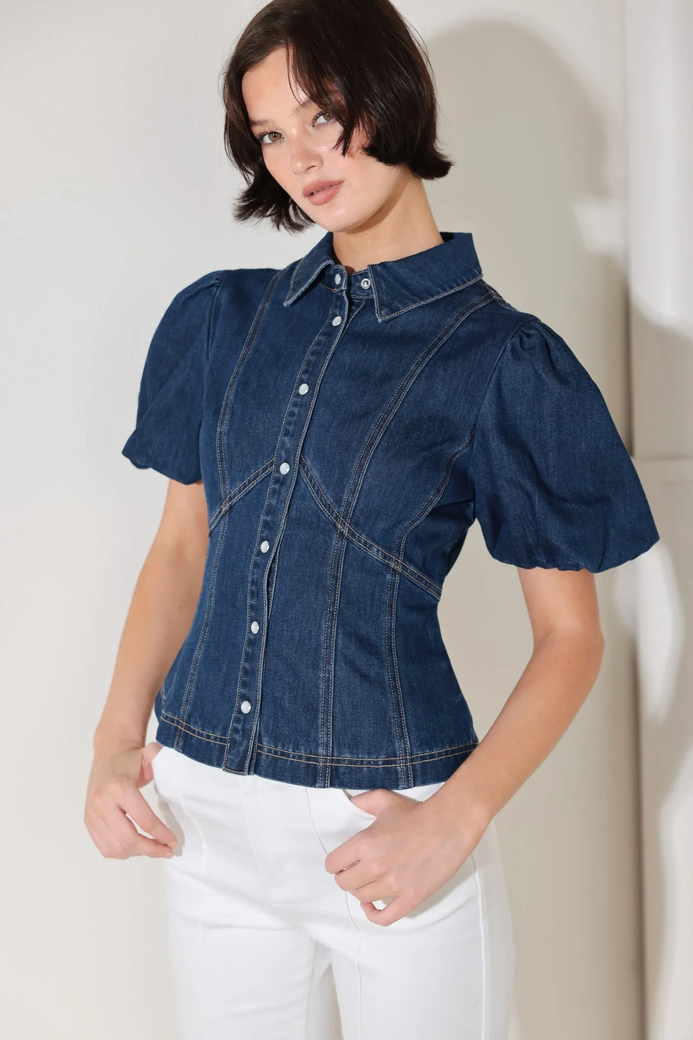 COOL FEMME DENIM TOP sold by Zulily product image thumbnail 3