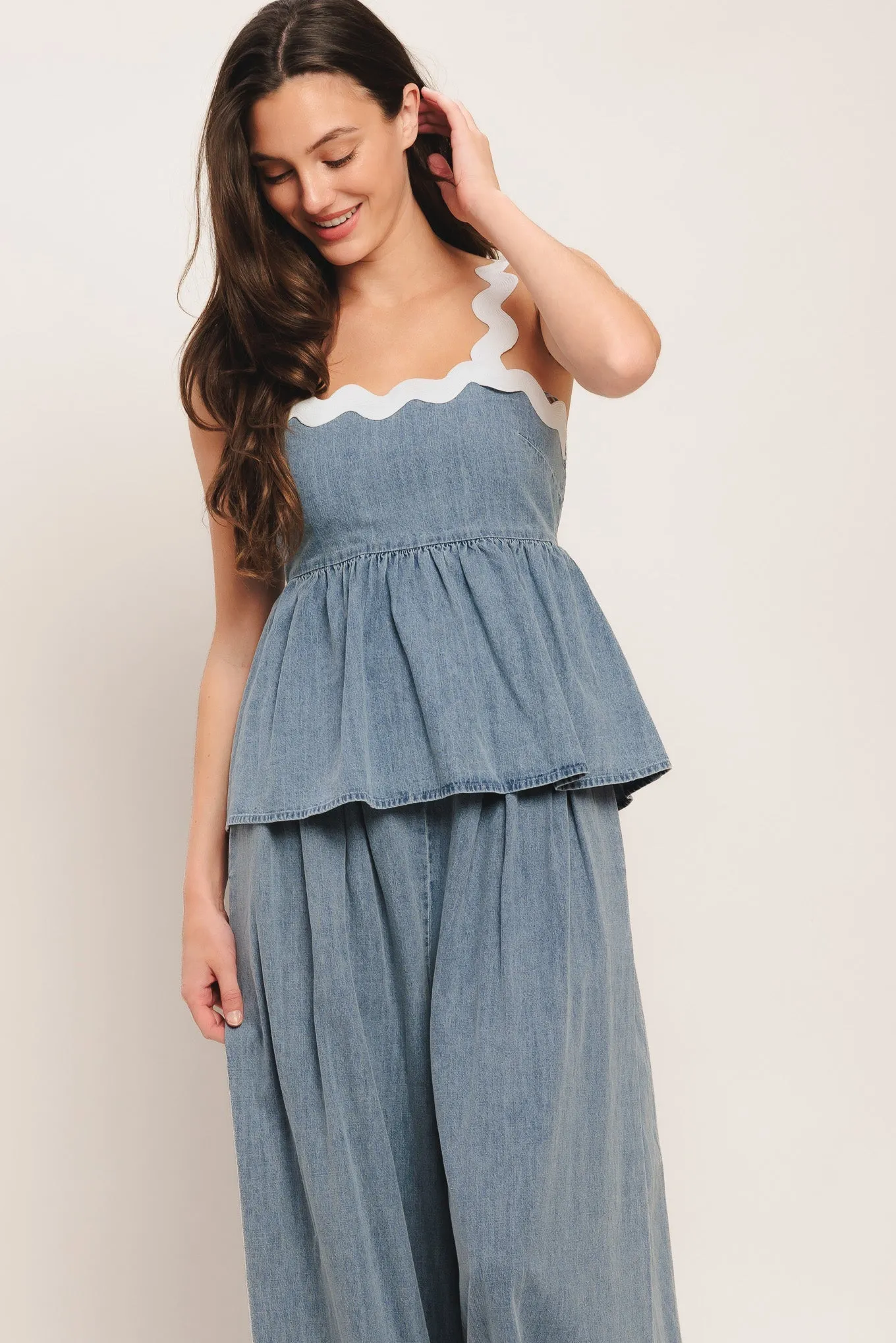 RELAXED DRAPE LIGHTWEIGHT DENIM TOP sold by Zulily product image thumbnail 5