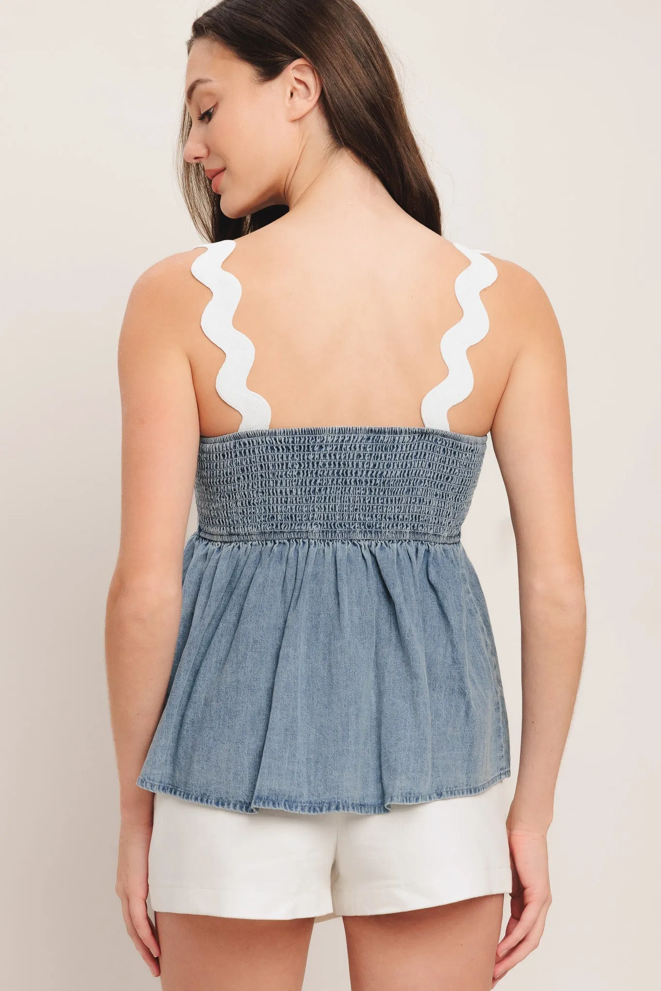 RELAXED DRAPE LIGHTWEIGHT DENIM TOP sold by Zulily product image thumbnail 2