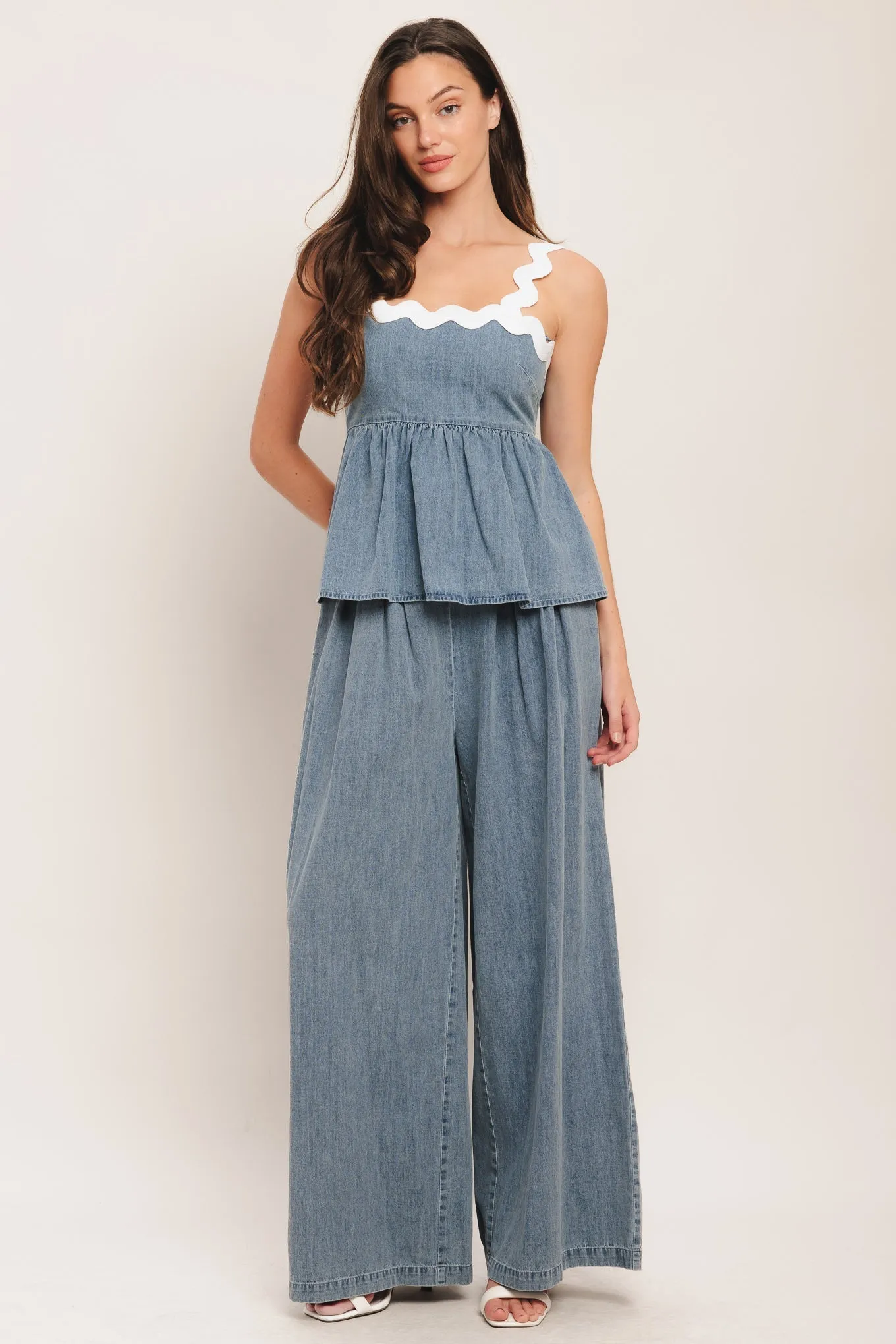 RELAXED DRAPE LIGHTWEIGHT DENIM TOP sold by Zulily product image thumbnail 3
