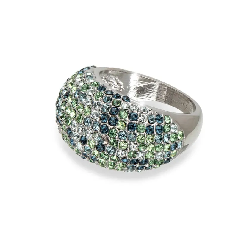 Indian Sapphire Mix Crystal Pave Dome Cocktail Ring with Swarovski Crystals made by Zulily
