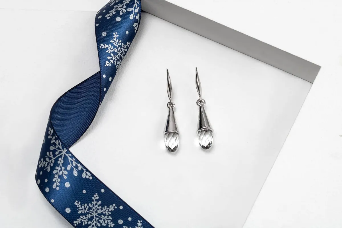 Silvertone Clear Swarovski Crystal Briolette Drop Earrings sold by Zulily