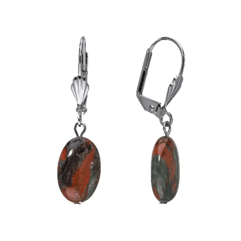 Jasper Oval Drop Earrings made by Zulily