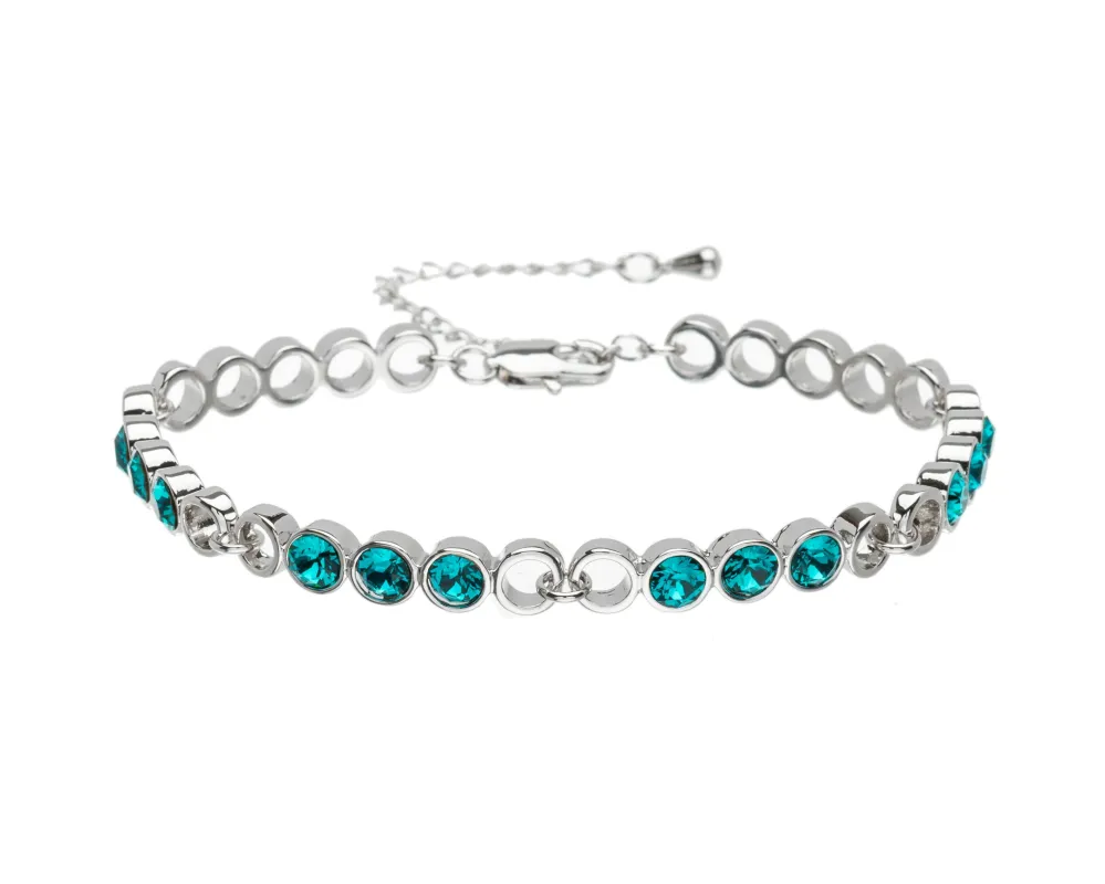 Teal Swarovski Crystal Bracelet – Tanzanite Violet Swarovski Crystal Circular Linked Bracelet By callura sold by Zulily