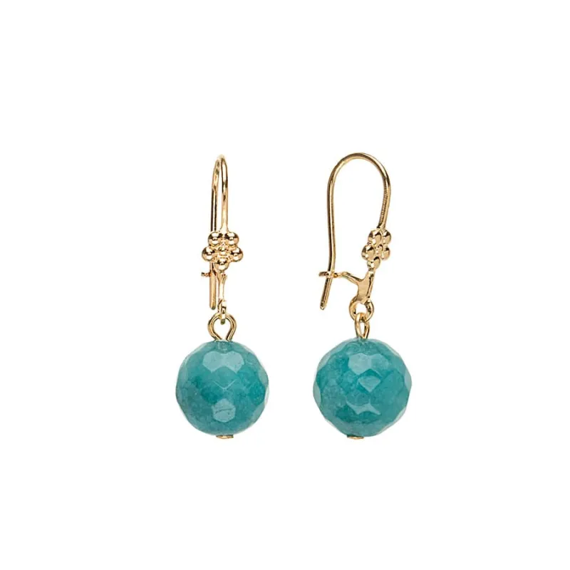 Faceted Jade & Turquoise Bead Drop Earrings sold by Zulily