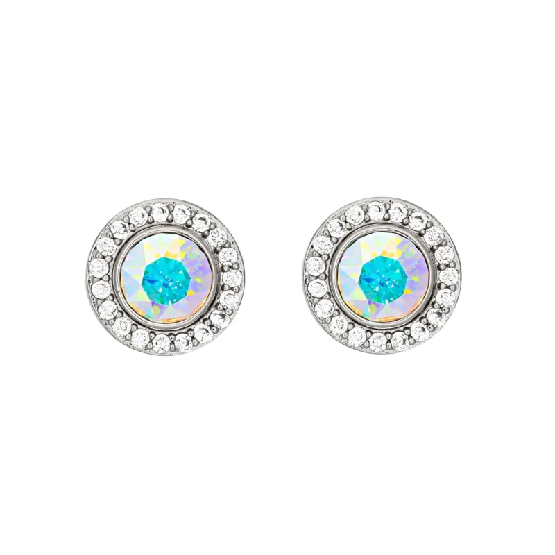 Rhodium and AB Convertible 2-in-1 Swarovski Stud Earrings made by Zulily