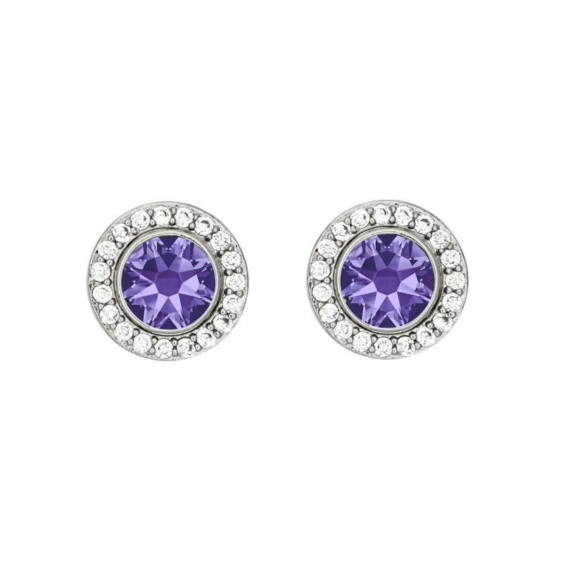 Rhodium and Tanzanite Convertible 2-in-1 Swarovski Stud Earrings made by Zulily