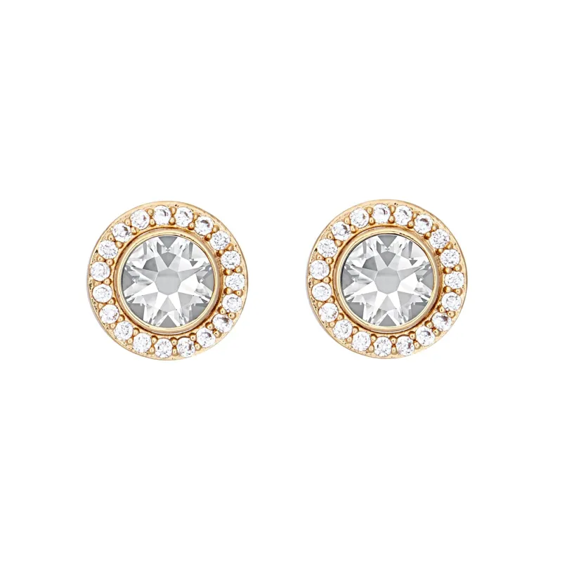 Gold and Clear Convertible 2-in-1 Swarovski Stud Earrings made by Zulily