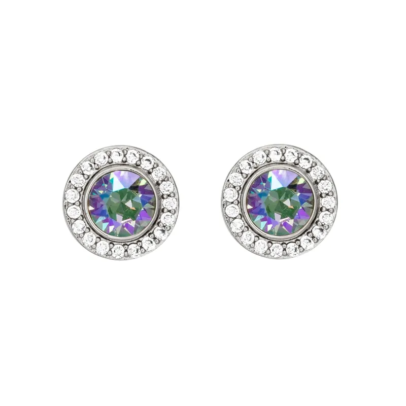 Rhodium and Paradise Shine Convertible 2-in-1 Swarovski Stud Earrings sold by Zulily