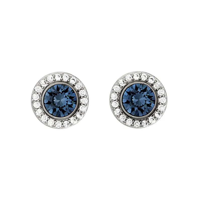 Rhodium and Montana Convertible 2-in-1 Swarovski Stud Earrings made by Zulily
