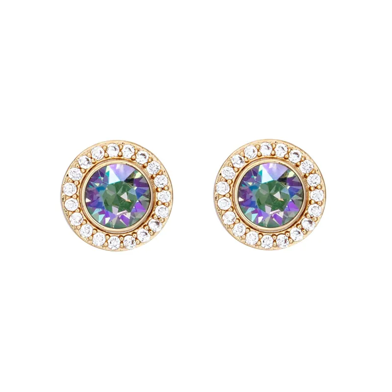 Gold and Paradise Shine Convertible 2-in-1 Swarovski Stud Earrings made by Zulily