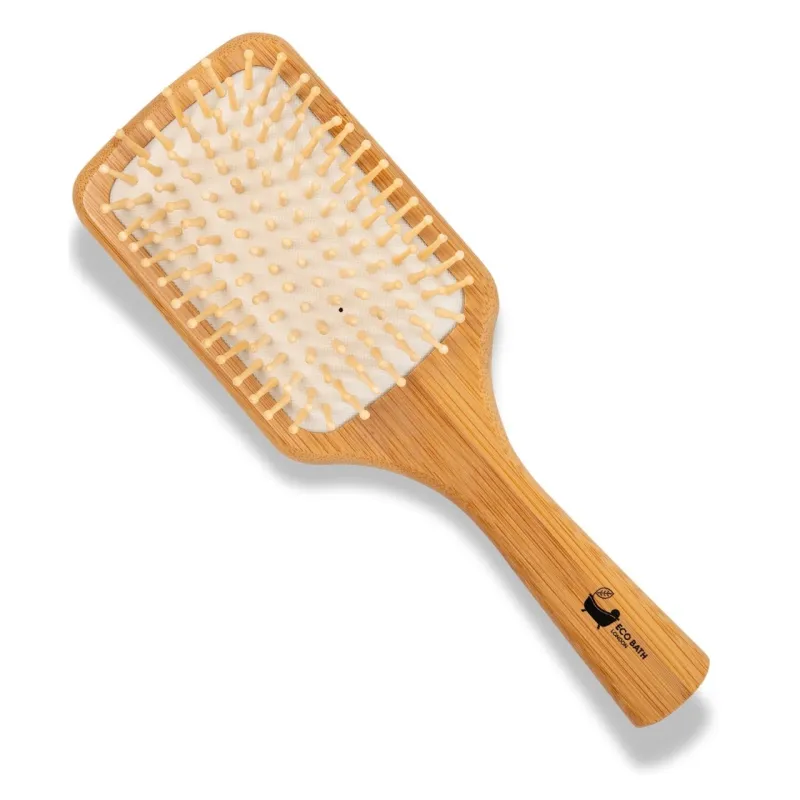 Eco Bath London Bamboo Hairbrush with Wooden Pins - Eco-Friendly Paddle Detangler for Long, Thick, and Curly Hair by Eco Bath London made by Zulily