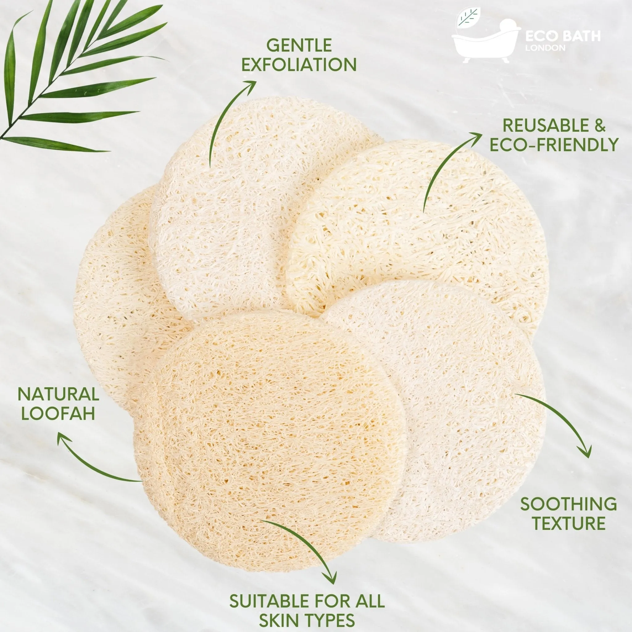 Eco Bath London Natural Loofah Face Exfoliating Scrubber Pads - Facial Pad Scrubber, 6 Pack - Face Exfoliator Pad, Facial Scrubber, Exfoliating Face Sponge for Smooth and Radiant Skin 6 Count (1 Pack) by Eco Bath London sold by Zulily product image thumbnail 3