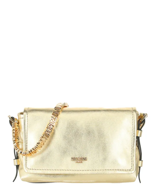 Moschino Logo-Lettering Metallic Crossbody Bag made by Moschino