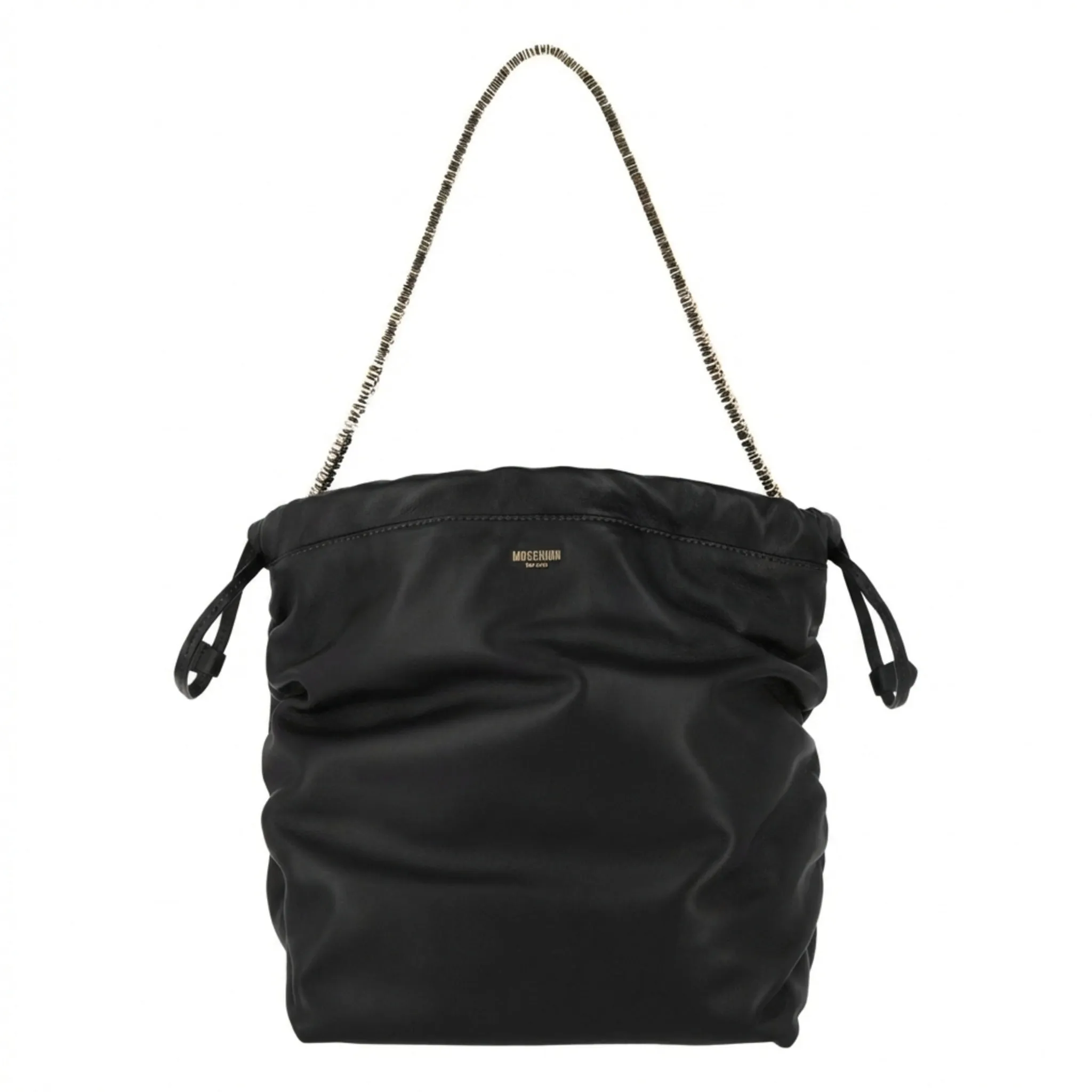 Moschino Drawstring Lettering Chain Shoulder Bag sold by Zulily