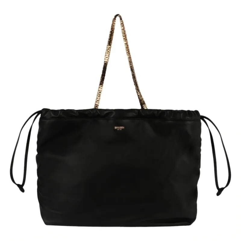 Moschino Drawstring Lettering Chain Shoulder Bag made by Moschino