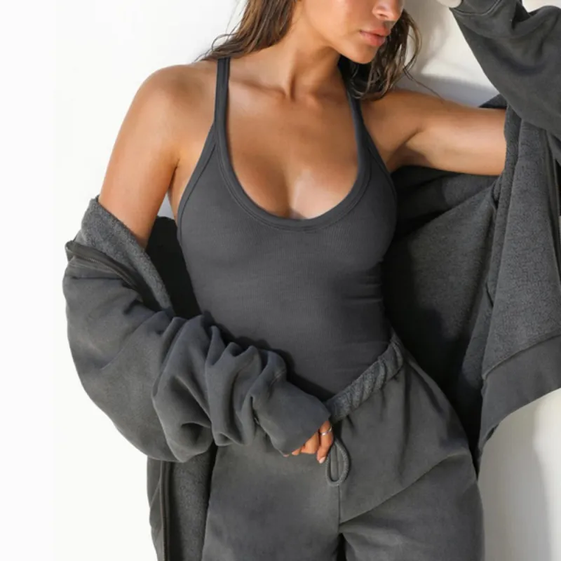 Ribbed U-Neck Crop Tank Top – Seamless Basic for Layering & Everyday Wear made by Leo Rosi