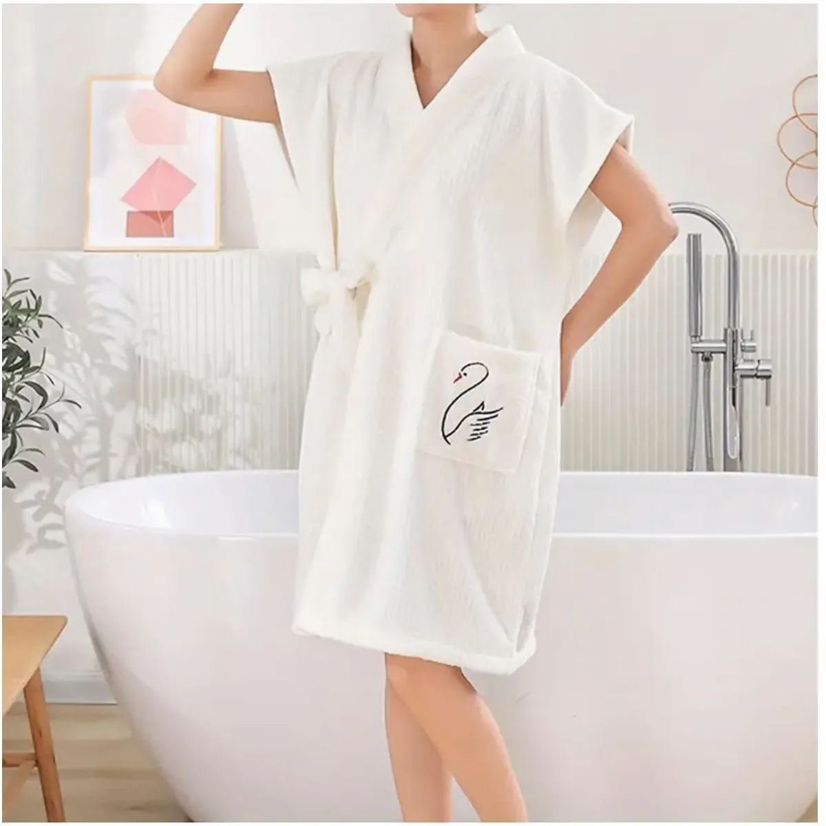 Soft Absorbent Wearable Bath Towel Wrap with Pocket & Belt for Shower & Spa sold by Zulily product image thumbnail 3