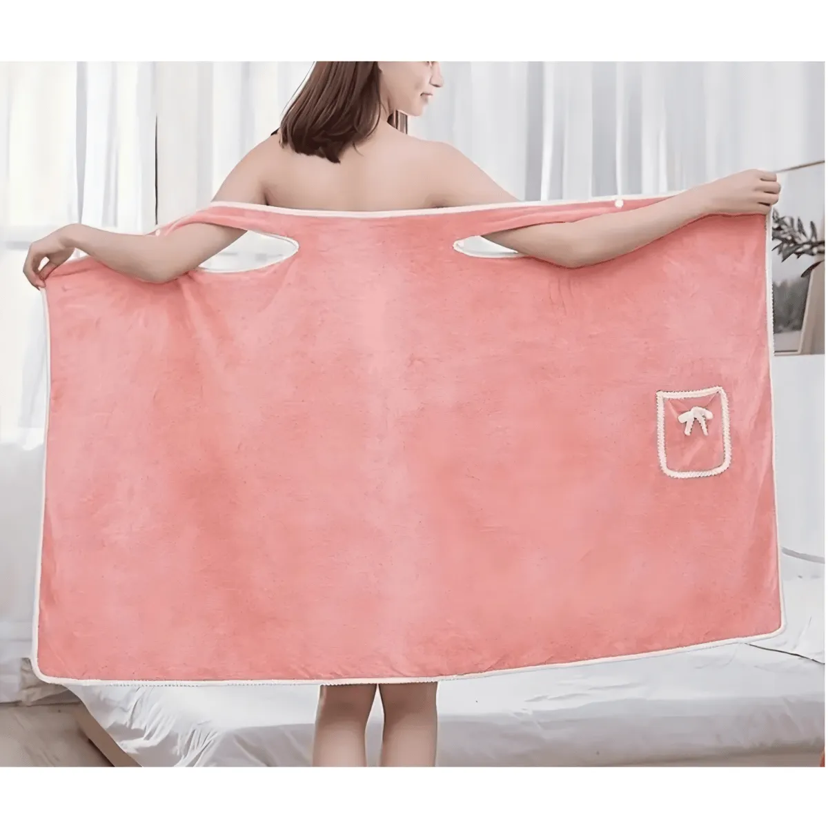 Adjustable Women's Bath Towel Wrap with Snap Closure & Pocket sold by Zulily product image thumbnail 3