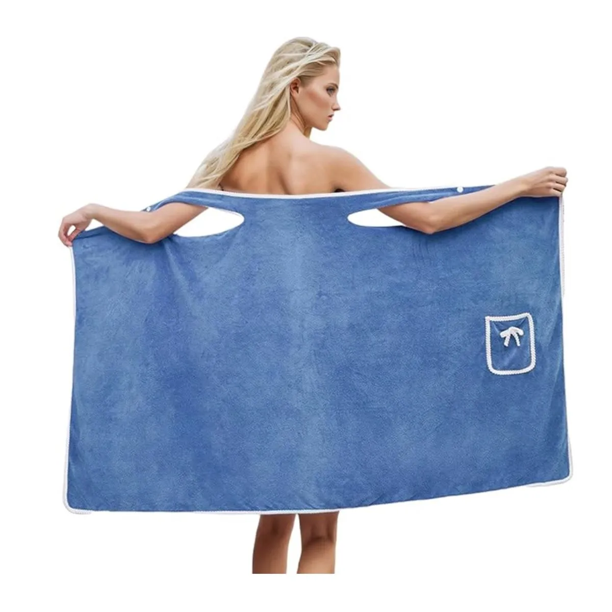Adjustable Women's Bath Towel Wrap with Snap Closure & Pocket sold by Zulily product image thumbnail 4