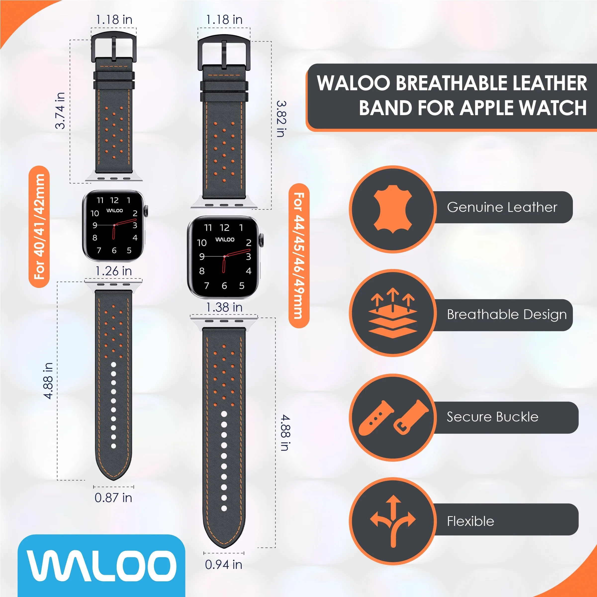 Waloo Breathable Leather Band For Apple Watch sold by Zulily product image thumbnail 4