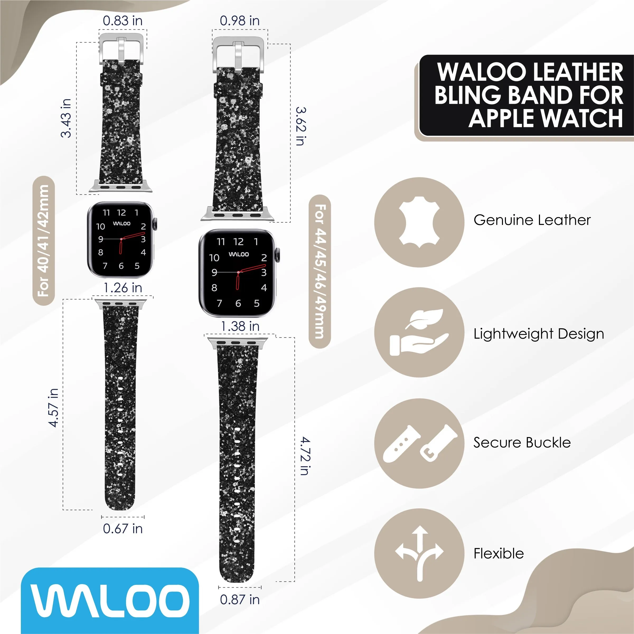 Waloo Leather Bling Band For Apple Watch sold by Zulily product image thumbnail 4