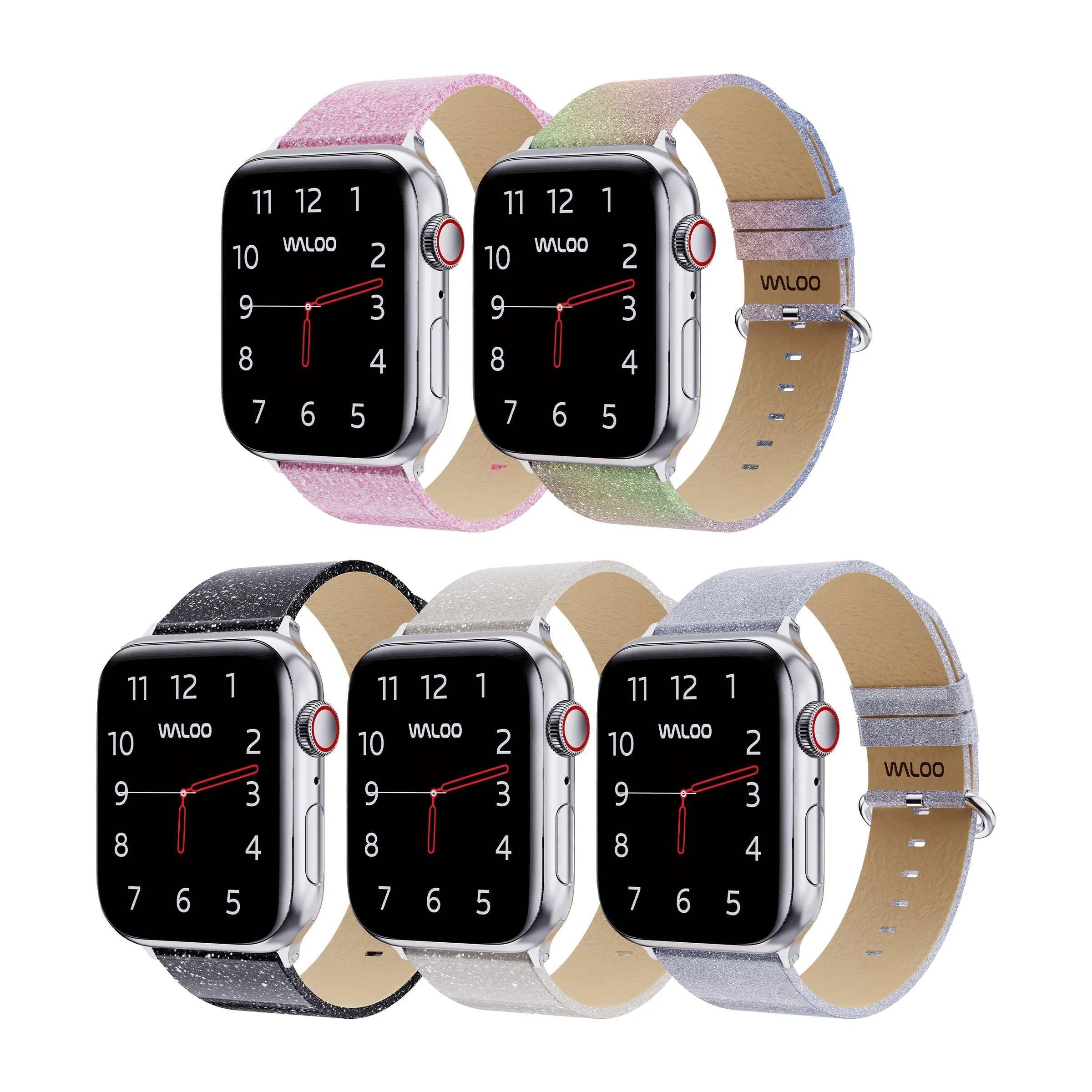 Waloo Shiny Brilliance Leather Band For Apple Watch sold by Zulily