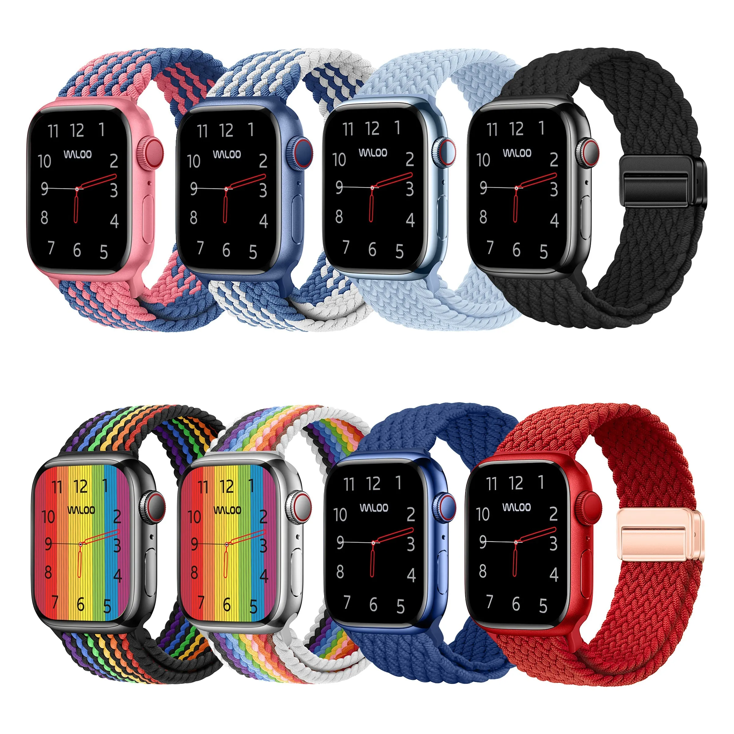 Waloo Braided Nylon Magnetic Loop Band For Apple Watch sold by Zulily