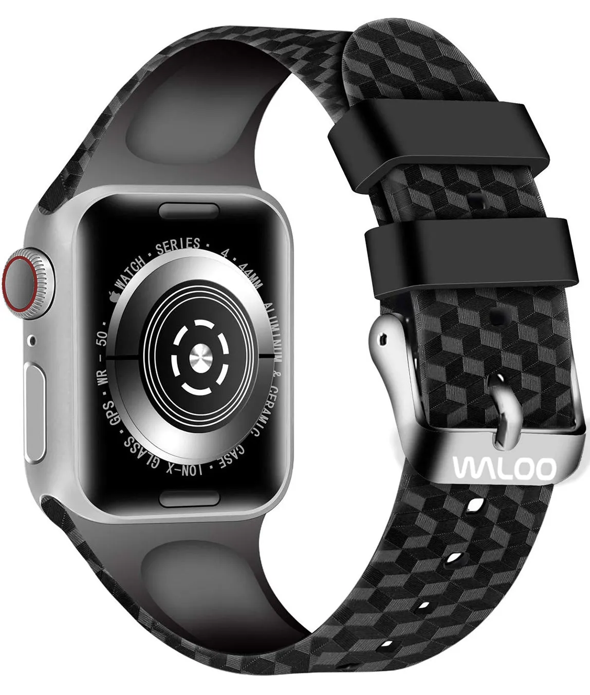Waloo Carbon Fiber Silicone Band For Apple Watch sold by Zulily product image thumbnail 4