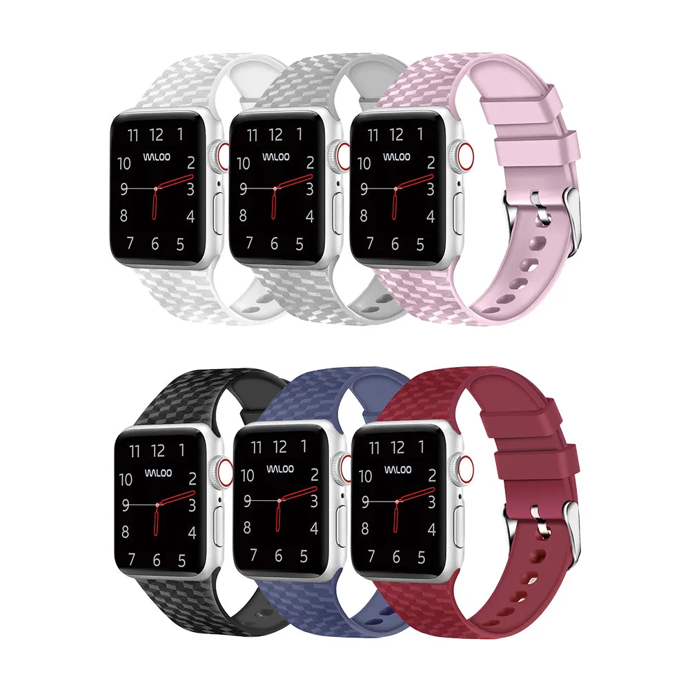 Waloo Carbon Fiber Silicone Band For Apple Watch sold by Zulily