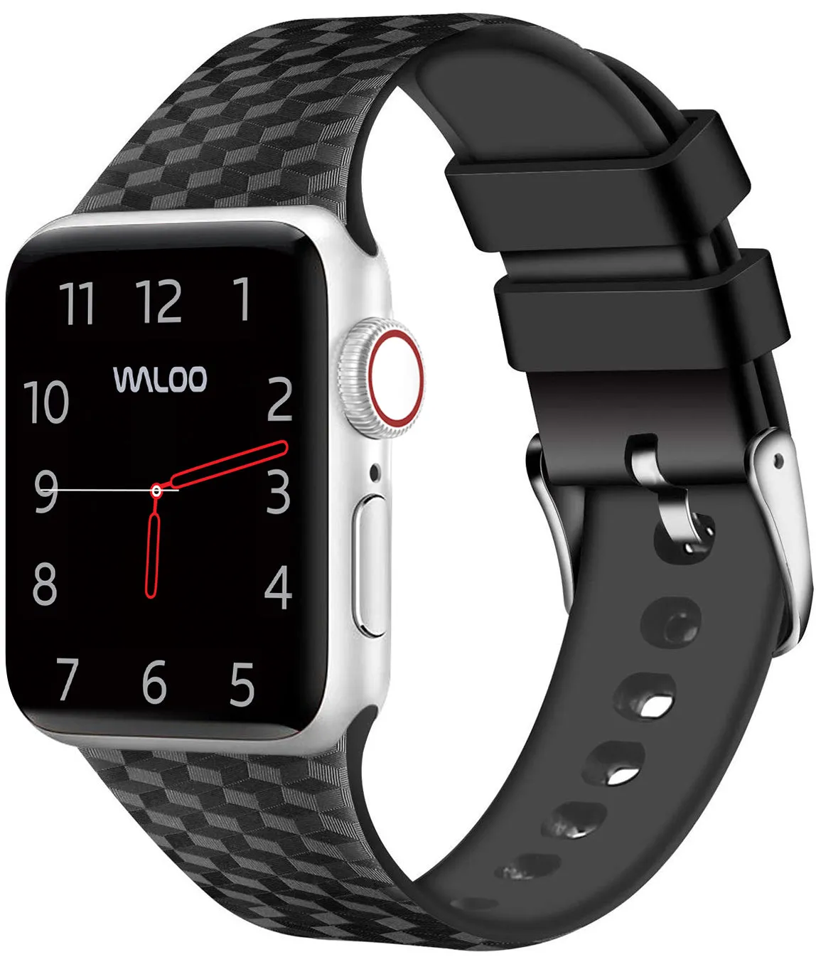 Waloo Carbon Fiber Silicone Band For Apple Watch sold by Zulily product image thumbnail 3